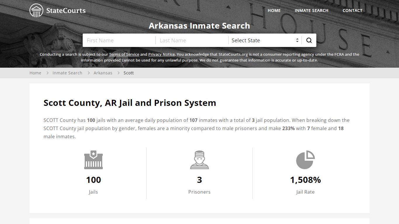 Scott County, AR Inmate Search - StateCourts